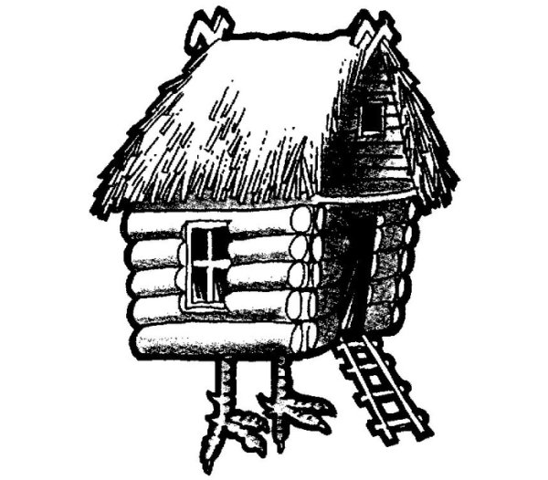 Русская изба раскраска