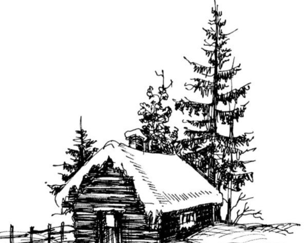 Избушка на курьих ножках рисунок