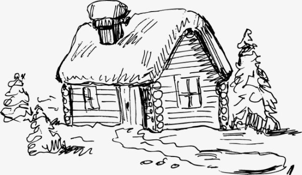 Русская изба раскраска для детей