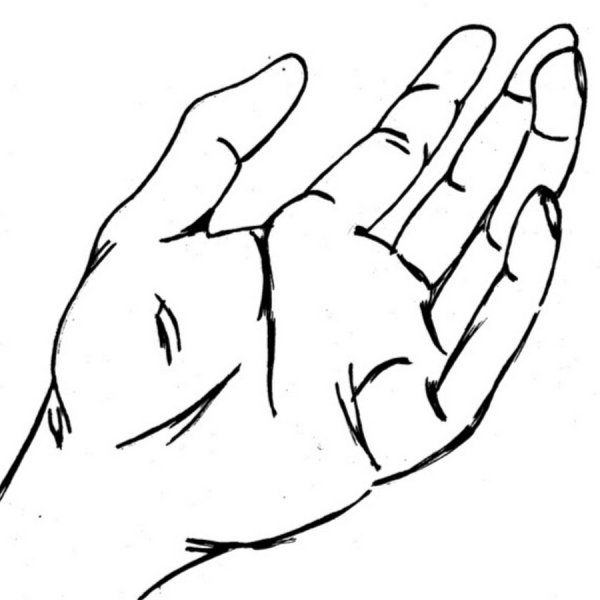 Ладонь раскраска для детей