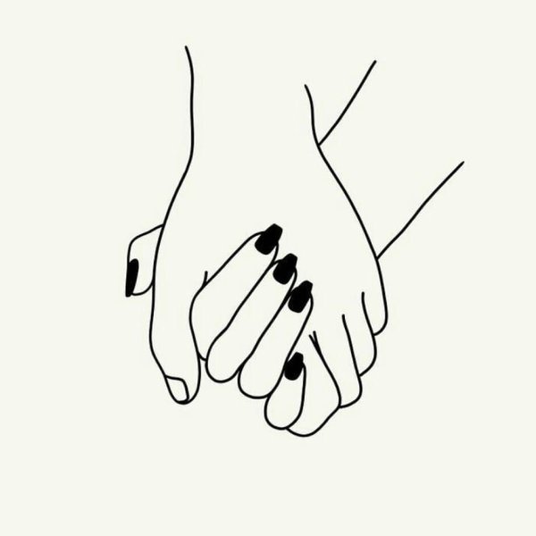 Сердце из рук контур