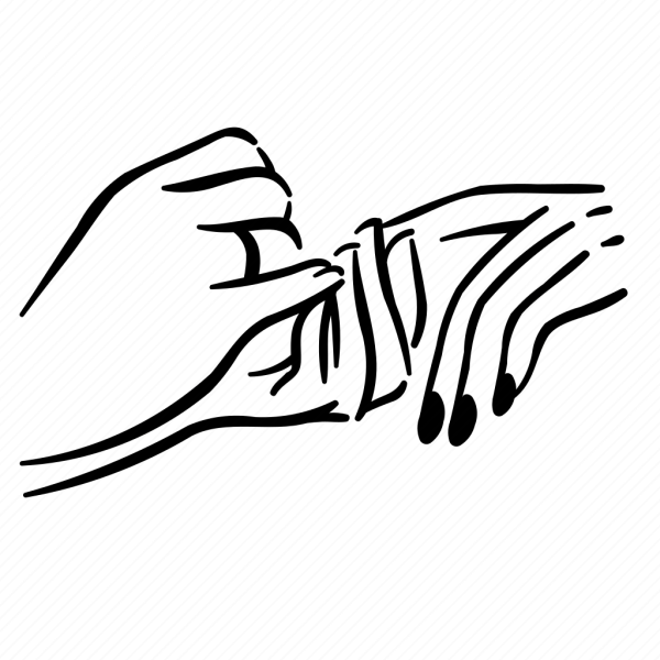 Нарисованная ладонь