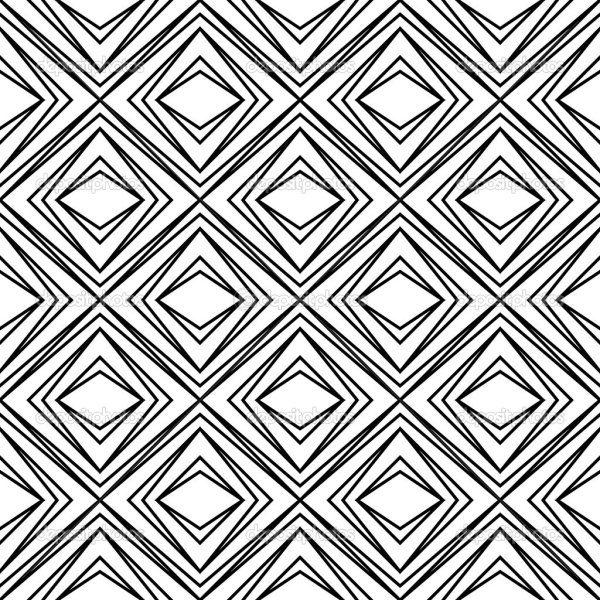 Черно белый орнамент геометрический ромбы