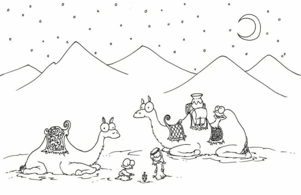 Раскраска пустыня для детей