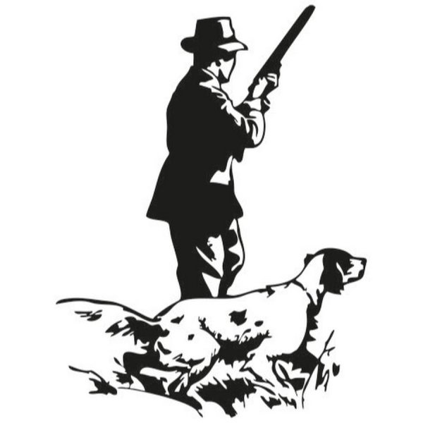 Охотник с собакой вектор