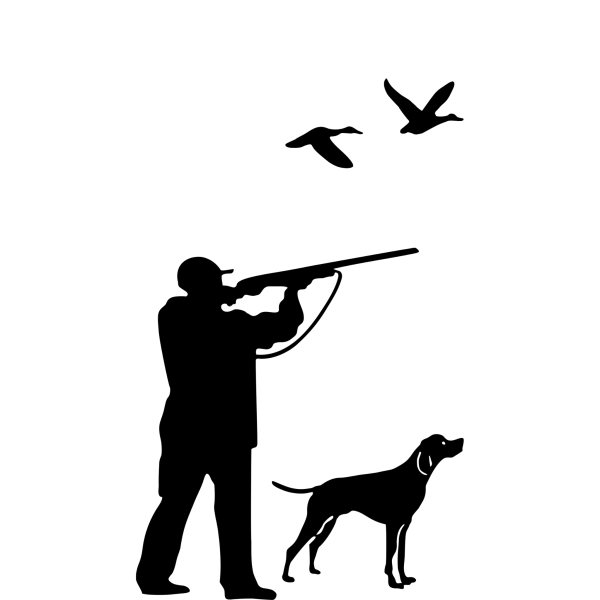 Силуэт охотника с ружьем