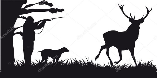 Сцены охоты силуэты