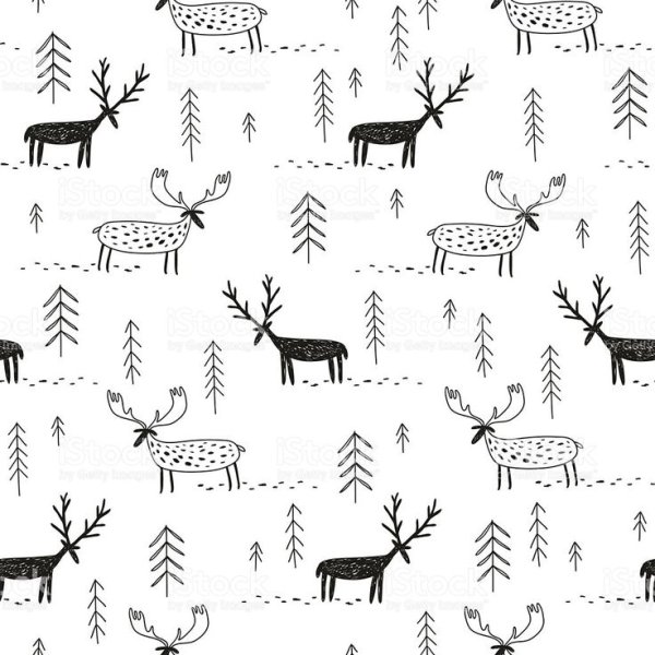 Принт олени в скандинавском стиле