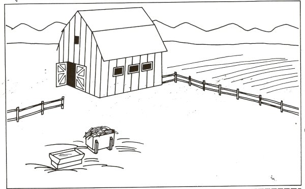 Раскраска ферма без животных