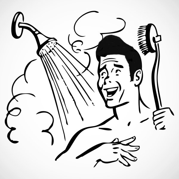 Человечек под душем