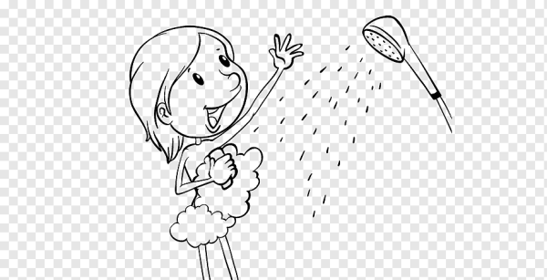 Душ раскраска для малышей