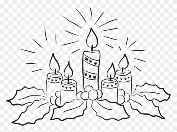 Рождественские свечи раскраска