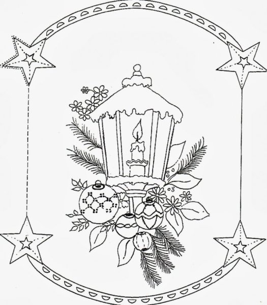 Открытка с Рождеством раскраска
