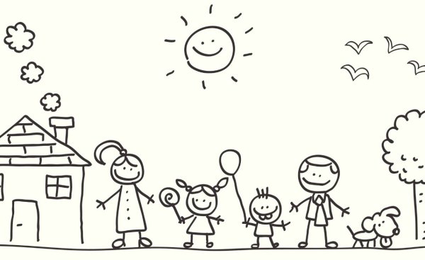 Раскраски для детей дом семья