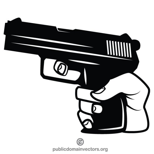 Мультяшная рука с пистолетом