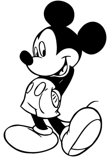 Микимаус чёрно белый