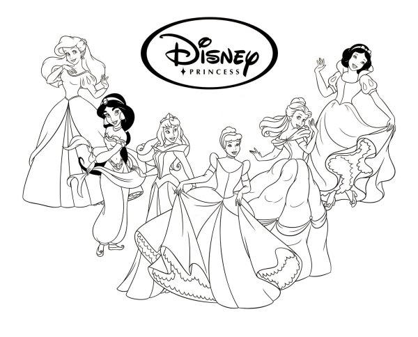 Раскраска "принцесса Disney"