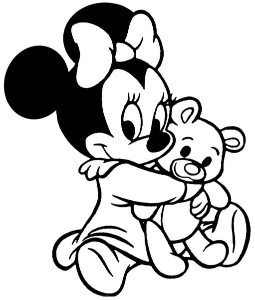Раскраска Дисней Минни Маус