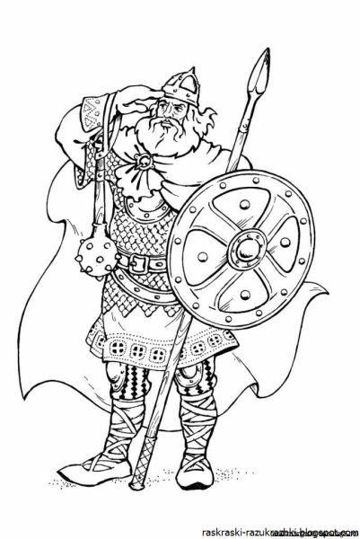 Богатыри. Раскраска