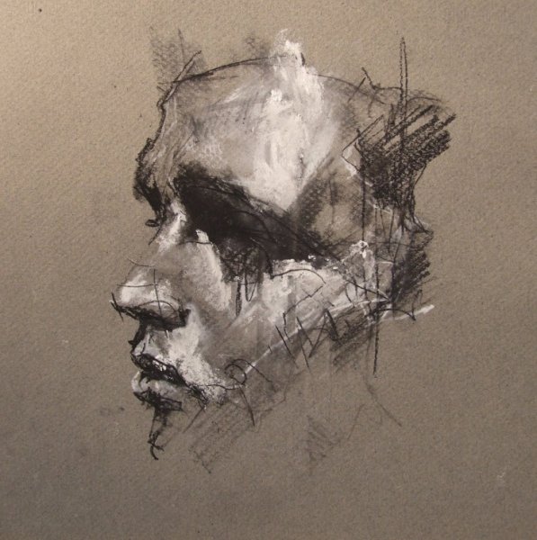 Абстрактный портрет углём