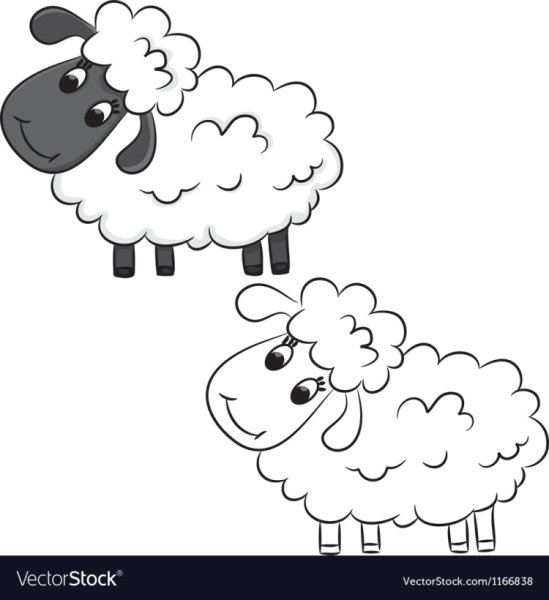 Графическое изображение овечки для детей