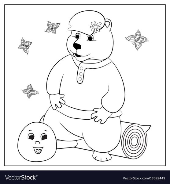 Сказка Колобок раскраска медведь