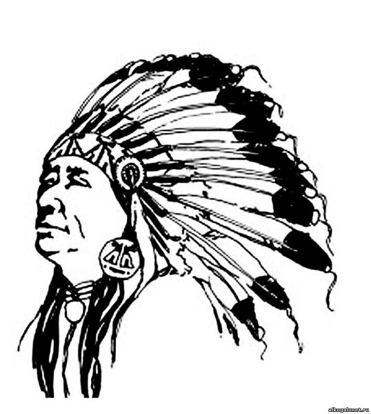 Лицо индейца в профиль