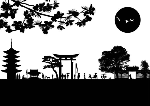 Силуэты в японском стиле