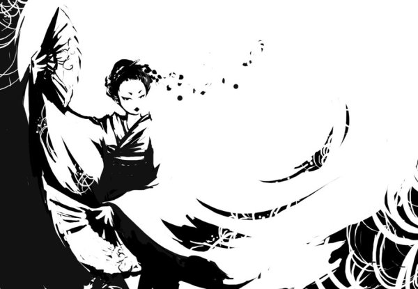 Японская черно белая Графика