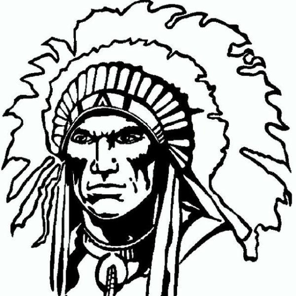 Трафарет индейца