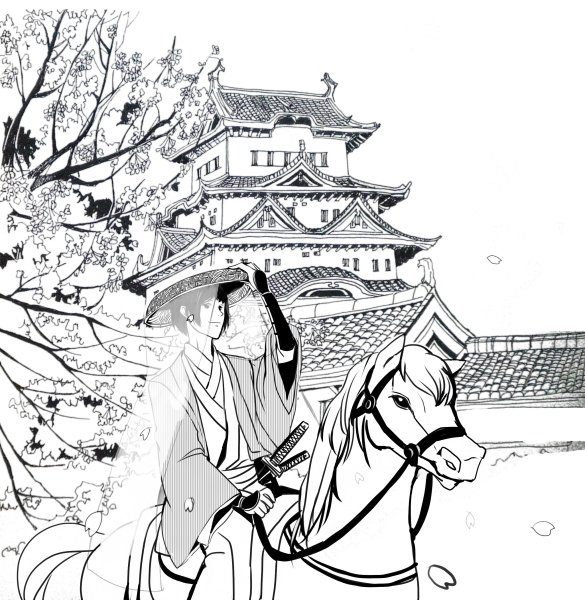 Япония карандашом