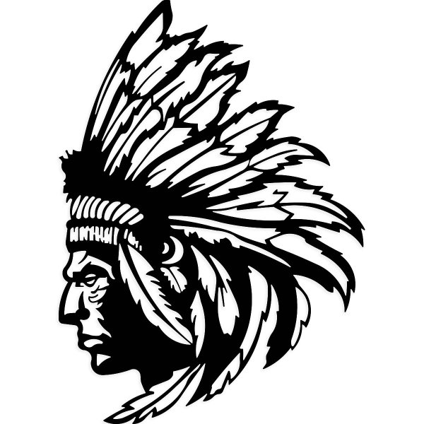 Силуэт головы индейца