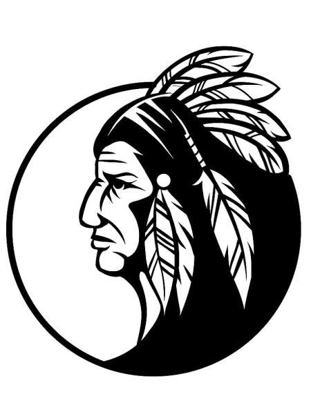 Индеец гравировка