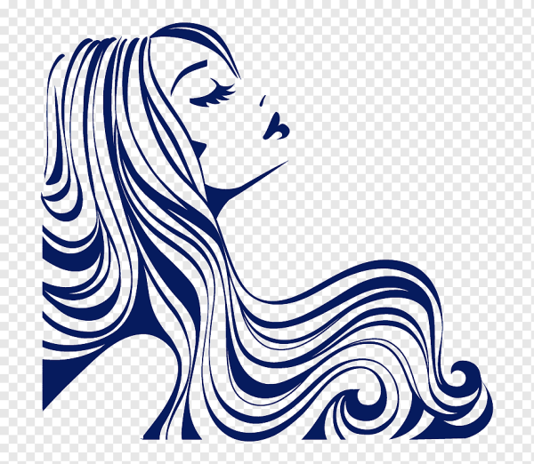 Силуэт девушки с волосами