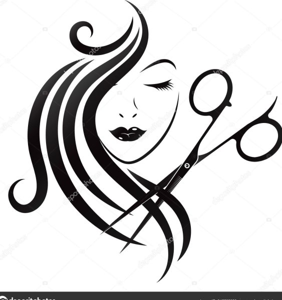 Силуэт девушки парикмахера