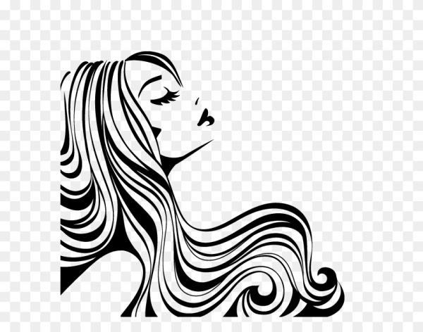 Силуэт девушки с волосами