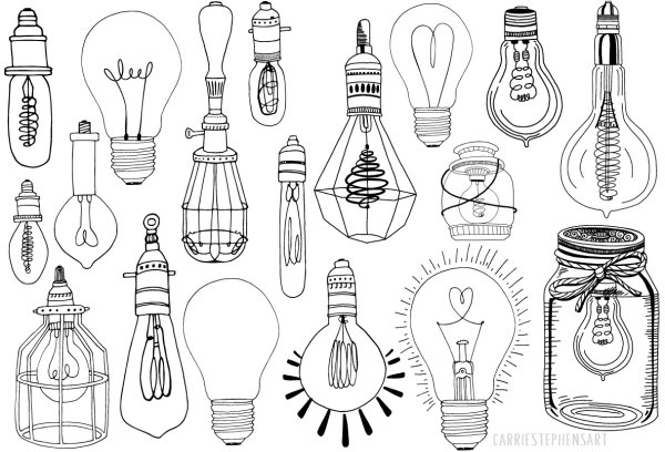 Лампочка схематично