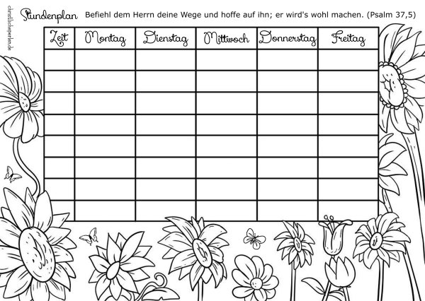 Расписание уроков шаблон