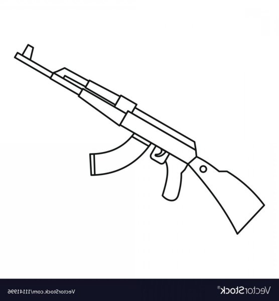 Автомат Калашникова рисунок сбоку