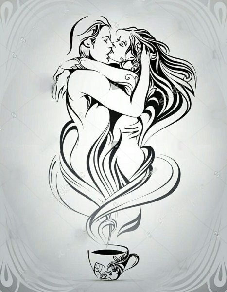 Эскиз узоров для влюбленных