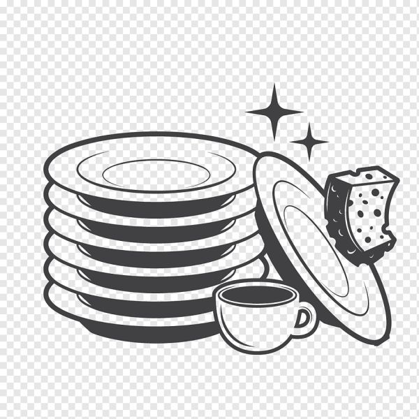 Тарелка черно белая