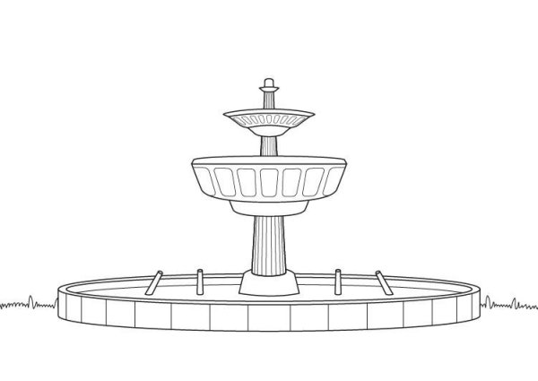 Фонтан раскраска