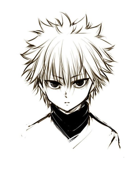 Киллуа черно белый