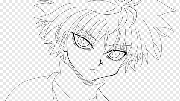 Киллуа аниме черно белый