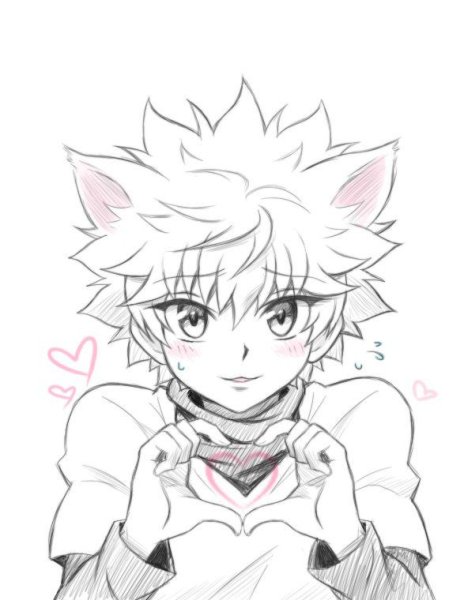 Киллуа Золдик чёрно белый