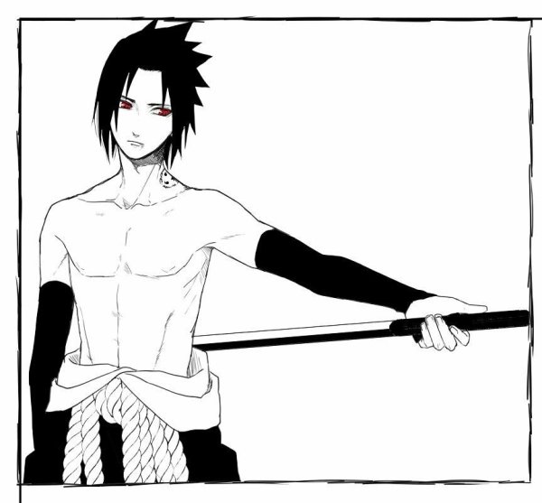 Саске Учиха для срисовки