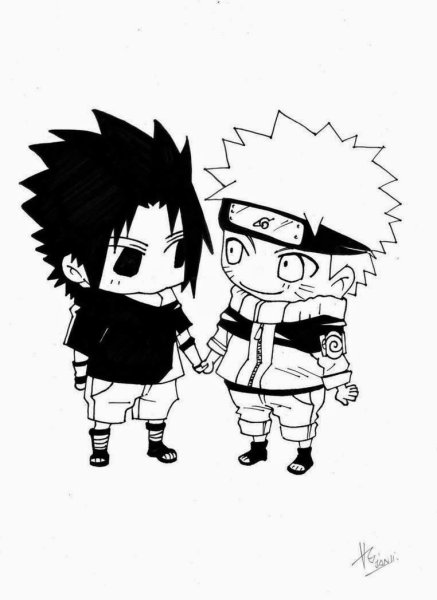 Наруто и Саске Чиби
