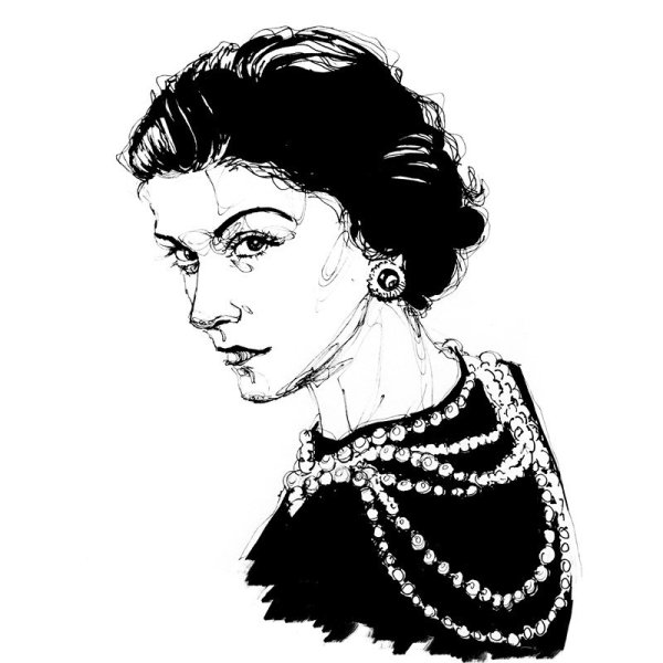 Рисуем портрет Коко Шанель