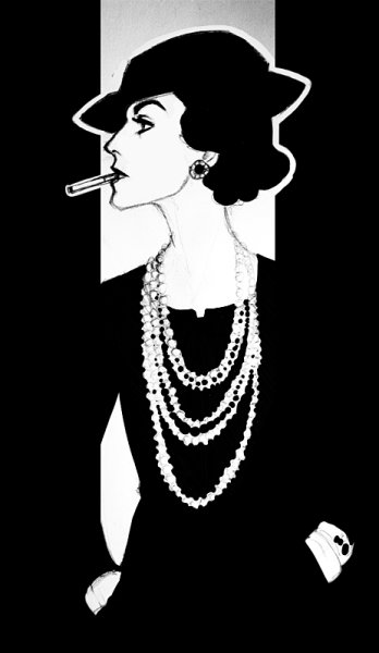 Коко Шанель портрет рисунок
