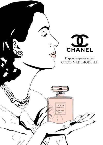 Духи Коко Шанель рисунок